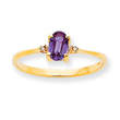 14K Gold Diamond & Rhodolite Garnet June Birthstone Ring