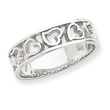 14k White Gold Heart Ring
