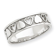 14k White Gold Heart Ring