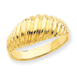 14K Gold Polished Scalloped Dome Ring