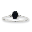 14K White Gold Diamond & Sapphire September Birthstone Ring