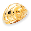 14K Gold Polished Swirl Dome Ring
