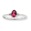 14K White Gold Diamond & Pink Tourmaline October Birthstone Ring