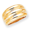 14K Gold Polished Scalloped Dome Ring