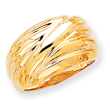14K Gold Polished Scalloped Dome Ring