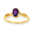 14K Gold Amethyst February Birthstone Ring