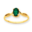 14K Gold Emerald May Ring