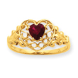 14K Gold Garnet Birthstone Ring