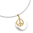 Silver-tone With Gold-tone & Crystal Peace Symbol 17" Choker