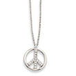 Silver-tone Crystal Peace Symbol 16" Necklace