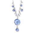 Silver-tone Light Blue Crystal Drop 16" Necklace
