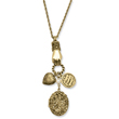 Brass-tone Locket & Charms 30" Necklace