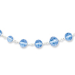 Silver-tone Blue Crystal Beaded 16" With Extension Necklace