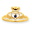 14K Gold Sapphire September Birthstone Ring