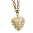Brass-tone Heart Locket On 28" Necklace