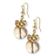 Gold-tone Yellow Crystal Round Drop Earrings