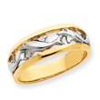 14K Gold & Rhodium Dolphin Ring