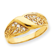 14K Gold Polished Filigree Ring