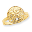 14K Gold Polished Sand Dollar Ring