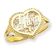 14K Gold #1 Mom In Heart Ring
