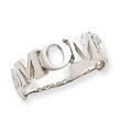 14K White Gold Mom Heart Ring