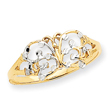 14K Gold & Rhodium Diamond Cut Butterfly Ring