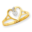 14K Gold & Rhodium Cut-Out Heart Ring