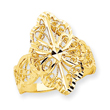 14K Gold Diamond Cut Filigree Ring