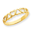 14K Gold High Polished Heart Band Ring