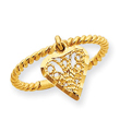14K Gold Dangle Heart Ring
