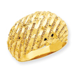 14K Gold Diamond-Cut Dome Ring