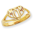 14K Gold Polished Mom Heart Ring