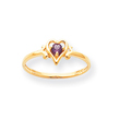14K Gold Alexandrite June Birthstone Heart Ring