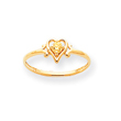 14K Gold November Citrine Birthstone Heart Ring