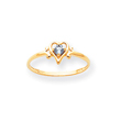 14K Gold December Topaz Birthstone Heart Ring