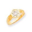14K Two-Tone Gold  Polished Star of David Ring