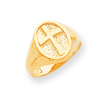14K Gold Polished Eternal Life Cross Ring