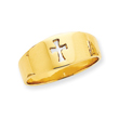14K Gold Polished Cut-out Cross Ring