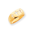 14K Gold Polished Cut-out 3 Cross Ring