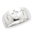 14K White Gold Polished 3 Cross Cut-out Ring
