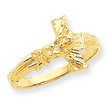 14K Gold Diamond-Cut Crucifix Ring