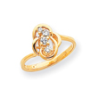 14K Gold Polished Diamond Ring