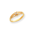 14K Gold Polished Diamond Heart Ring