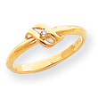 14K Gold Polished AA Diamond Swirl Ring