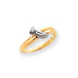 14k Two-Tone Gold Polished Diamond Swirl Ring Mounting