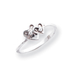 14K White Gold Polished AA Diamond Ring