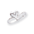14K White Gold Polished AA Diamond Ring