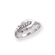 14K White Gold Polished AA Diamond Fancy Ring