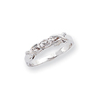 14K White Gold Polished AA Diamond Ring