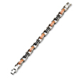 Stainless Steel Black and Orange Rubber Bracelet